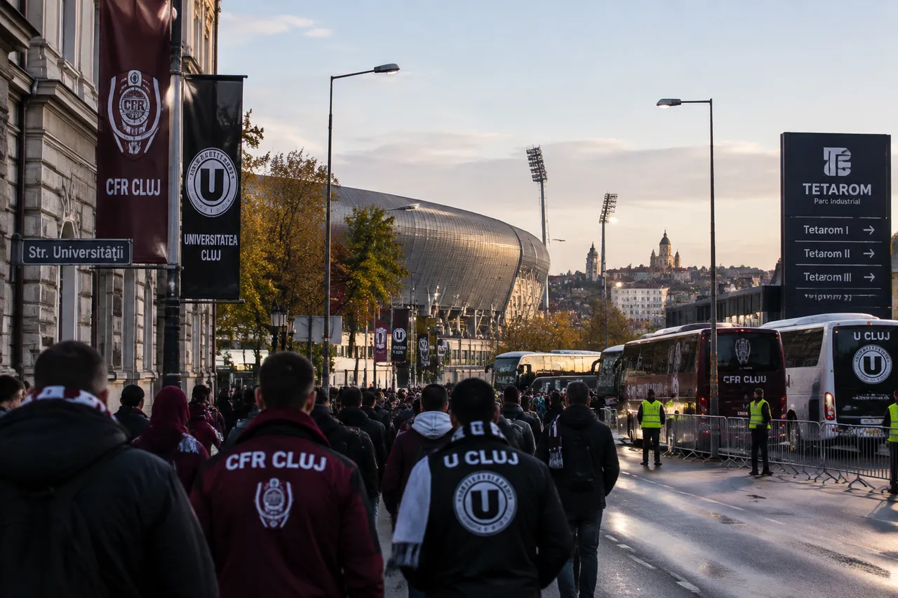 Galerii în mișcare înainte de CFR Cluj – „U”: întâlniri la Universității și Tetarom